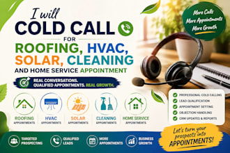 do cold calling for roofing, hvac, solar, cleaning and home services appointment