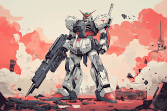 make illustration and concept, and robot