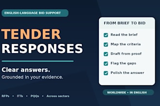 write english tender responses and rfp bid answers