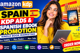 setup spain amazon kdp ads, spanish ebook promotion, kindle book marketing