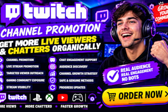 promote twitch and kick promotion for live viewers subs and twitch affiliate