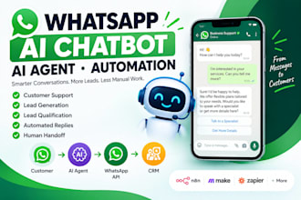 build whatsapp ai chatbot, ai agent and automation
