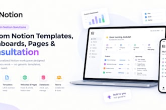 design custom notion template dashboard pages and consultation