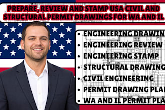 prepare, review and stamp USA civil and structural permit drawings for wa and il