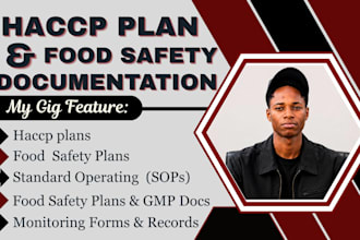 prepare customized haccp plan, food safety plan, sops and monitoring forms