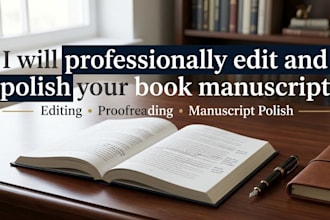 professionally edit, rewrite and polish your book manuscript