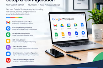 setup google workspace, custom domain email, mx, spf, dkim and dmarc
