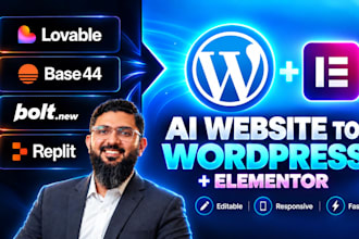 convert your lovable or ai design to wordpress elementor website