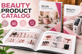 beauty equipment catalog, salon product catalog, beauty supplier brochure design