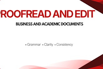proofread and edit business and academic documents