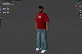 model low poly 3d character in retro ps1 ps2 psx style