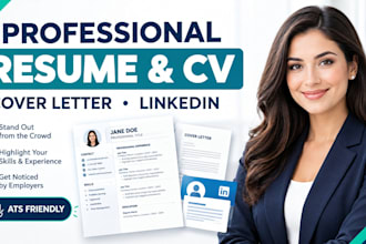 write a professional resume CV and cover letter and optimize your linkedin