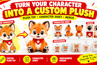 turn your mascot or character into a custom plush toy and merchandise