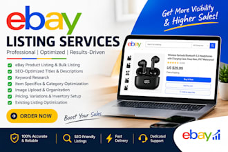 do ebay listing, ebay SEO listing, ebay product listing, ebay lister