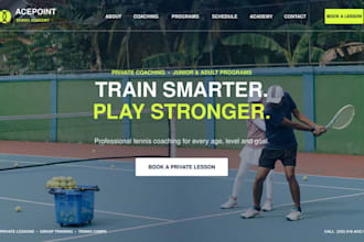 design wix tennis coach website tennis academy lesson sports coach website