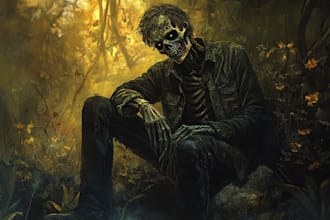 draw fantasy horror monster character illustration