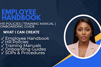 create employee handbook, HR policies, training manual and onboarding guide