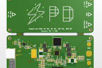design usbc pd battery, bms, lifepo4 ,  dc converter  and power electronics pcb