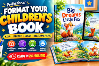 format your childrens book for KDP createspace lulu and ingramspark