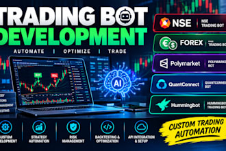 develop nse forex trading bot, polymarket bot, quantconnect bot, hummingbot