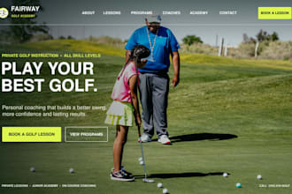 design wix golf instructor website golf lesson  sports coaching academy website