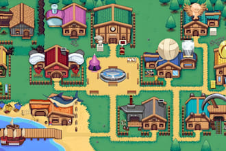 do pixel art tileset pixel character sprite sheet retro game art rpg video game