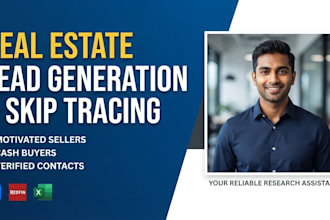 do real estate lead generation, web research, and skip tracing