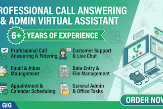 provide virtual assistance for call answering and admin task