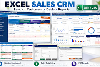 create a professional excel CRM and sales pipeline dashboard