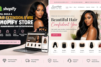build hair extension website wig shopify store beauty brands and entrepreneurs