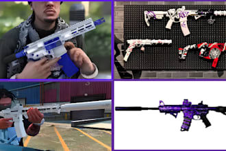 create custom fivem gun pack, 3d weapon model, weapon design and skins for gta v