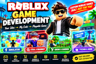 develop roblox full game, simulator, grow a garden  or brainrot game