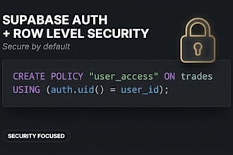 set up supabase auth with row level security for your next js app