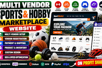 build multi vendor sports marketplace for fitness outdoor hobbies and equipment