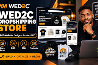 build wed2c dropshipping store setup wed2c pod website design wed2c product SEO