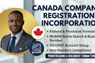 do canada company registration, incorporation, gst, and business setup