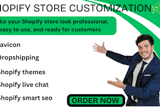 customize shopify themes favicon dropshipping SEO and live chat