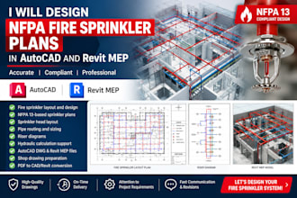 design nfpa fire sprinkler plans in autocad and revit mep