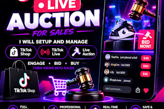 setup and manage tiktok shop, tiktok live and live auction