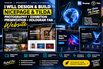 design nicepage tilda photography hologram fan exhibition presentation website