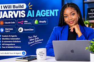build jarvis ai agent claude code n8n automation shopify hermes agent openclaw