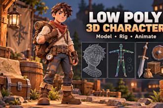 design and rig low poly 3d models, animation and 3d characters for games