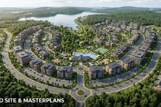 create realistic 3d site plans, masterplans and property rendering