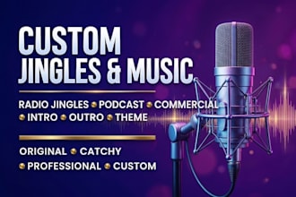 create custom jingle radio jingle podcast intro outro theme and commercial music