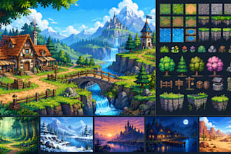 do the pixel art backgrounds tiles and scenery for your video game