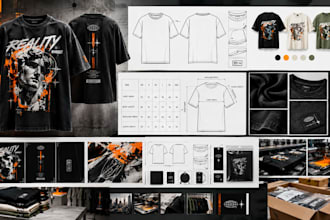 create streetwear tech packs for t shirts clothing brands and production