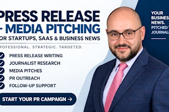 write your press release and pitch it to targeted journalists