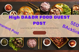 publish seo friendly  food guest post backlinks on relevant websites