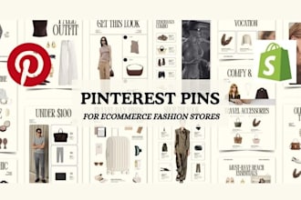 design ecommerce pinterest pins for shopify product fashion store pin design
