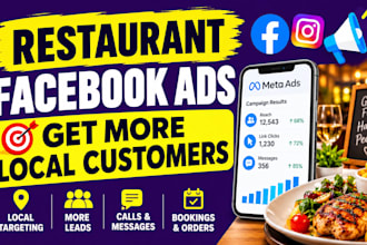 setup restaurant local customer facebook ads lead generation run fb ads campaign